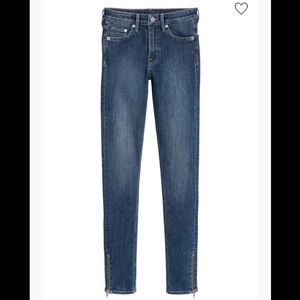 H&M Women’s Slim Zipper Jeans Dark Wash